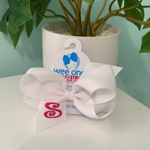 Wee Ones Embroidered Hair Bow “S”